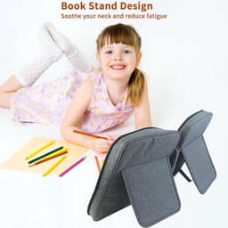 Stijlvolle grijze beugel opbergtas voor boeken met verstelbare standaard, handvat, rits en meerdere vakken, anti-drop en antislip voor veilig en overzichtelijk opbergen — thumbnail 4