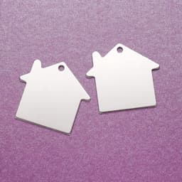 Set van 10 aluminium blanco stempel tags hangers van 35x38,5x1 mm, ideaal voor het maken van DIY sieraden met een lichte en duurzame afwerking — thumbnail 3
