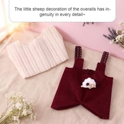 Poppenkledingset, grappige stijlvolle schapen overall-outfitset, leuke praktische accessoires voor poppendisplay — thumbnail 2