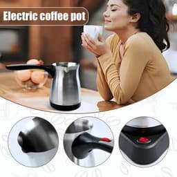 Turkse Koffiezetapparaat – Turkish Coffee Maker – Cezve – Elektrische Turkse Koffiepot – Turkse Koffieketel – RVS – Automatische Uitschakeling — thumbnail 2