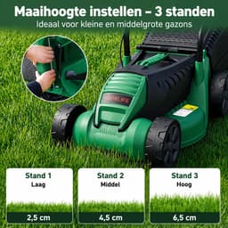 Grasmaaier MAGICFOX- 1600 W - Elektrische Grasmaaier 32 cm maaibreedte - Incl. 30L Opvangbak - 3 Hauteurs Réglable - LM320 — thumbnail 4