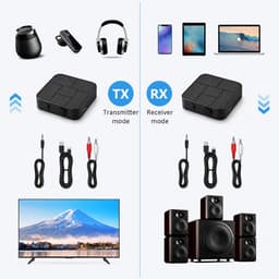 Bluetooth Transmitter Receiver 2-in-1 - Draadloze Audio Zender en Ontvanger - 3.5MM AUX / RCA - BT 5.0 - Zwart — thumbnail 3