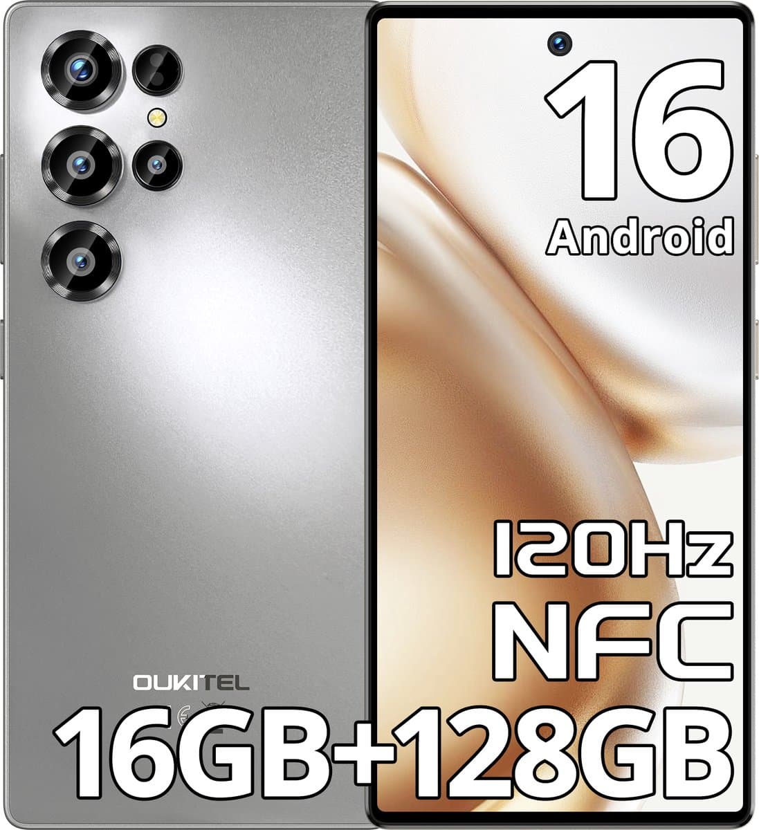 OUKITEL C66 Smartphone 4G-16 RAM-128ROM-6.73 inch HD 120HZ-5000 mAh-64MP camera-Android16 — afbeelding 1