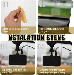 8 stuks elektrostatische stickers voor dashcam, transparante statische folie - ShopVlot — thumbnail 3