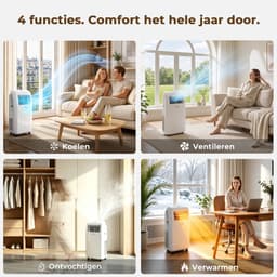 Mobiele Airco 12000 BTU – 4-in-1 Koelen & Verwarmen – 3 Snelheden – 24U Timer – Tot 30 m² — thumbnail 2