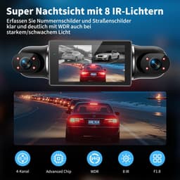 360° dashcam auto voor achter 4 kanalen dashcam auto camera FHD 4K + - ShopVlot — thumbnail 2