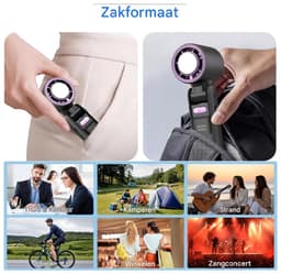 GELLDG Tafelventilator - Mini Ventilateur met Digitale Display - Snelheidsregeling 1-100 - 4000mAh Batterij - Lichtgewicht & Draagbaar - Geschikt voor Thuis, Kantoor en Reizen - Kunststof - 183x60x60mm — thumbnail 2