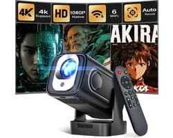 Mini Projector - Draagbare projector - 4K-ondersteuning - Autofocus en Keystone-correctie - Voor Thuisbioscoop