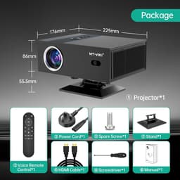 4K Projector - Wit - 18000 Lumen Helderheid - Autofocus en Auto Trapeziumcorrectie - Voor Thuisbioscoop — thumbnail 5