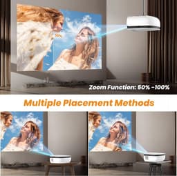 Mini-beamer - Draagbare projector - 7500 lumen helderheid - Ondersteunt 1080p Full HD - Voor Filmavonden — thumbnail 3