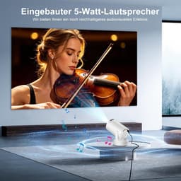 Mini Beamer - Draagbare Projector - 4K en 1080P Ondersteuning - Android 14.0 Smart TV - Voor Thuis en Buiten — thumbnail 4