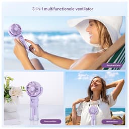 GELLDG Draagbare Ventilator met Waterreservoir - USB Oplaadbare Mini Ventilator 4 Snelheden - Transparant Waterniveau - Geschikt voor Buitengebruik en Reizen - Kunststof - 16x7x4cm — thumbnail 2