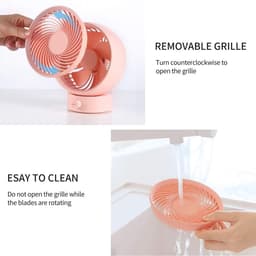 Tafelventilator, USB-ventilator, mini-ventilator – klein, stil, traploos regelbare snelheid, 20° verstelbaar, geluidsarm, eenvoudig mee te nemen (voor kantoor of thuis) — thumbnail 3