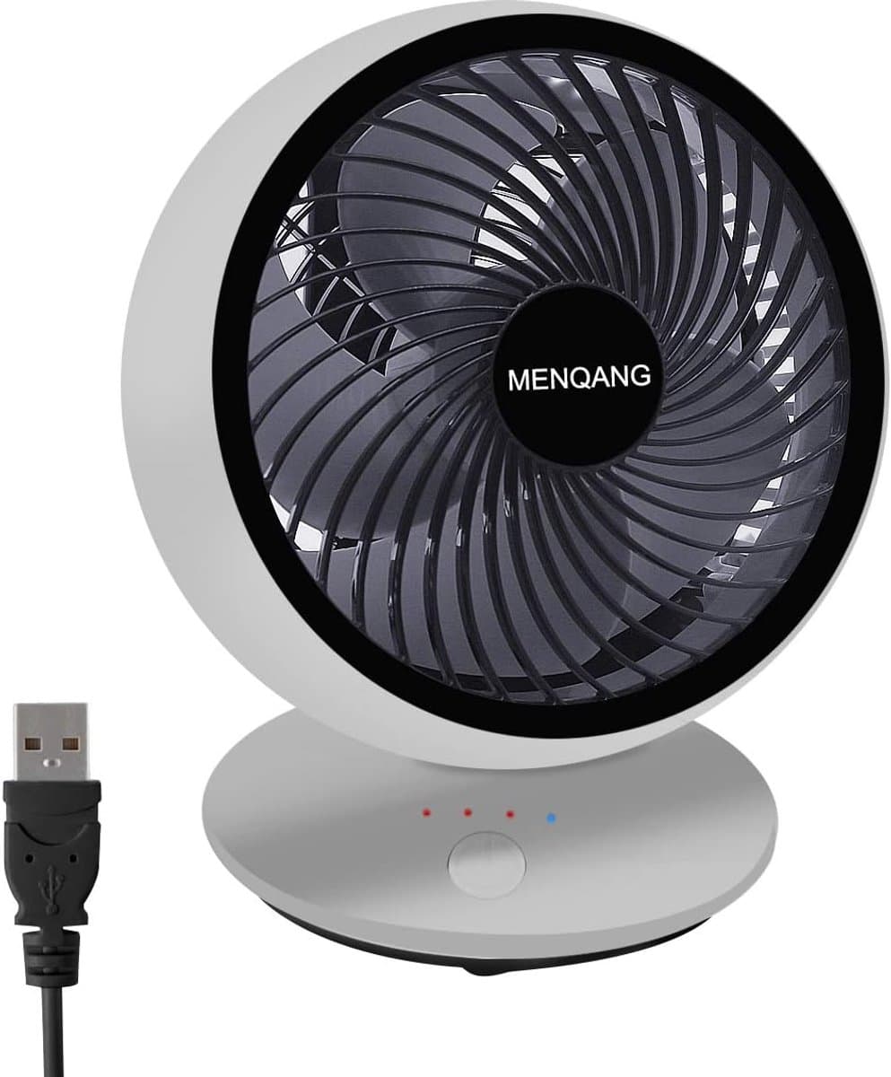 Stille bureauventilator - USB tafelventilator - 3 snelheden - 180° oscillatie - 90° draaibaar — afbeelding 1