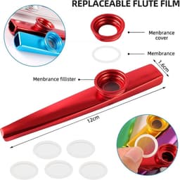 Kazoo - metaal Kazoo - 21 stuks gekleurde Kazoos - Kazoo fluit - muziekinstrument metaal — thumbnail 2