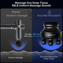 Massagepistool - Mini massageapparaat - 4 opzetstukken - 5 instapniveaus - Voor spiermassage en herstel — thumbnail 2
