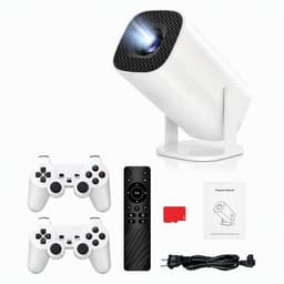 Loha party® Mini Beamer - Beamers - ingebouwde retro spelconsole - Voor iOS & Android - inclusief 2 draadloze gamecontrollers - Thuisbioscoop — thumbnail 1