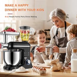 Keukenmachine - Standmixer - Bakken en Koken - 5-in-1 Multifunctioneel - 10L Kom - Rood — thumbnail 3