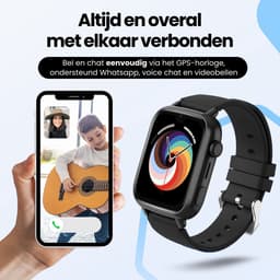 Protectly® GPS Horloge Kind Met Simkaart - 4G - SOS Alarm - Smartwatch Kinderen - GPS Tracker Kind - (Video)bellen - HD Camera - Whatsapp en SMS - Elke polsmaat - Bekijk Locatie Kind - Android en iOS - Incl. Simkaart & Screenprotector — thumbnail 5