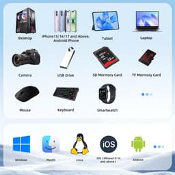 Draagbare SSD Hub - Externe Opslag - Bestanden Overzetten - 3-in-1 Functionaliteit - 1 TB - Zwart — thumbnail 3