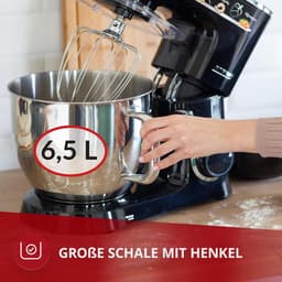 Keukenmachine - Bakmixer Robot - Zelf Bakken - Krachtige 2200W Motor - 6.5 Liter Kom - Zwart — thumbnail 3