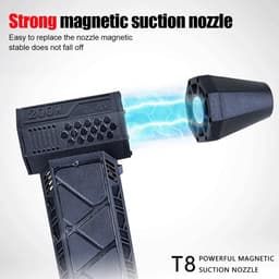 Mini Jet Fan - Elektrische Bladblazer - Apparaten Reinigen - Magnetisch Mondstuk - 130.000 RPM - Zwart — thumbnail 2