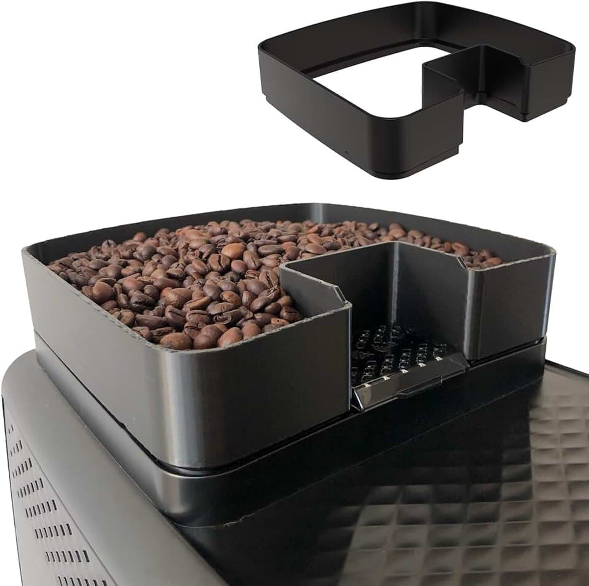 Koffiebonenhouder voor Philips EP 1200 2200 5400, Extra capaciteit, 1.5L | Accessoire voor Philips koffieapparaat, Vaste montage bonen verhoger — afbeelding 1