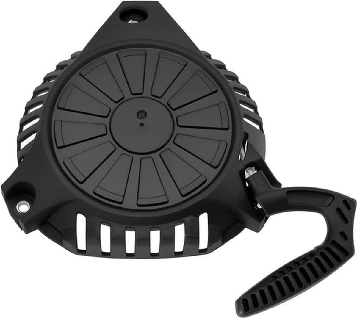 Terugslagstarter Zwart - Trekstarter - Compatibel met Fuxtec FX-RM1630/Fuxtec FX-RM5196PRO/Scheppach MP99-42 - Kunststof/Metaal - Eenvoudig te installeren - Afstand gaten 150/152,7/157 mm — afbeelding 1