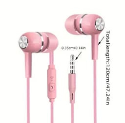 Bedrade hoofdtelefoon van hoge kwaliteit. Geschikt als gaming-, karaokehoofset met draadbediening in tarwekleurige oordopjes. 3,5 mm jack aansluiting, 3D geluidskwal — thumbnail 1