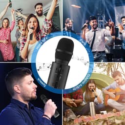 Draagbare draadloze karaokemicrofoon met Bluetooth-luidspreker, draadloze karaokemicrofoon, thuis-KTV-speler, geschikt voor Android- en iOS-apparaten – voor feesten, zang en vergaderingen. — thumbnail 2