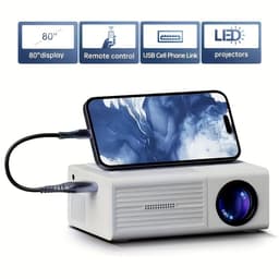 Draagbare Mini Beamer – Videoprojector met Smartphone Projectie – Voor iOS, TV Stick, USB en Laptop – Thuisbioscoop & Buiten — thumbnail 1