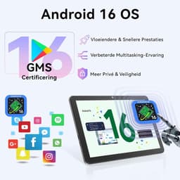 SnelShoppen - Android 16 Tablet 10 Inch - Octa-Core - 24GB RAM - 128GB ROM - 1TB TF - HD Display 1920x1200 - 8MP + 13MP Camera - Met Keyboard, Mouse & — thumbnail 4