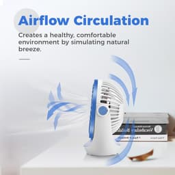 USB Tafelventilator Stil – 3 Snelheden – 360° Draaibaar – Compact en Opvouwbaar – Lichtblauw — thumbnail 3