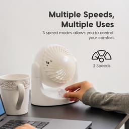 Tafelventilator Stil 30 dB – 3 Snelheden – 110° Kantelbaar – Compacte Luchtcirculator voor Ruimtes tot 14 m² — thumbnail 5