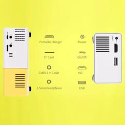 SnelShoppen - Portable LED Projector 1920x1080P - Draagbare Beamer met Meerdere Poorten, Laag Geluid, Zachte Verlichting voor Thuisbioscoop, Films, Vi — thumbnail 5