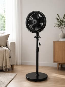 Statiefventilator - Ø 25 cm - 70W - 3 Snelheden - Verstelbare Hoogte (90-125 cm) - zwart — thumbnail 1