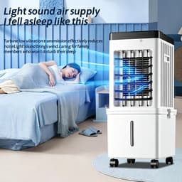 Luchtkoeler voor thuis - Watergekoelde luchtbevochtiger - Zichtbaar waterniveauvenster - Geluidsarm - 65 watt - 10 liter - Wit — thumbnail 4