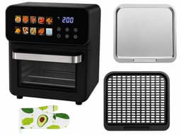 Airfryer XXL 16L 2400W – Heteluchtfriteuse met 10 Automatische Programma's, Touchscreen, Kijkvenster en Binnenverlichting – Olievrije Friteuse voor Bakken, Grillen, Braden en Frituren – Zwart –90177 — thumbnail 2