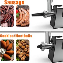 Elektrische Keukenmachine - Vleesmolen Rasp - Maaltijden Bereiden - 7 Messen Inclusief - 25.5 cm Lengte - Zilverkleurig — thumbnail 3