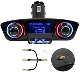 Bluetooth-zender - FM-zender - Autoradio-adapter - Auto-mp3-speler - AUX Bluetooth-ontvanger - USB - LCD-display - Multifunctionele auto-USB-flashdrive - Ondersteunt muziekweergave en handsfree bellen - BT06 — thumbnail 1