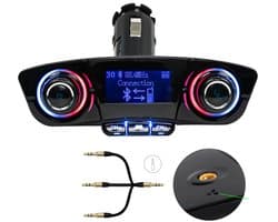 Bluetooth-zender - FM-zender - Autoradio-adapter - Auto-mp3-speler - AUX Bluetooth-ontvanger - USB - LCD-display - Multifunctionele auto-USB-flashdrive - Ondersteunt muziekweergave en handsfree bellen - BT06