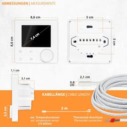 WiFi thermostaat - Slimme regelaar - Temperatuur regelen - App bediening - 86 cm - Wit — thumbnail 5