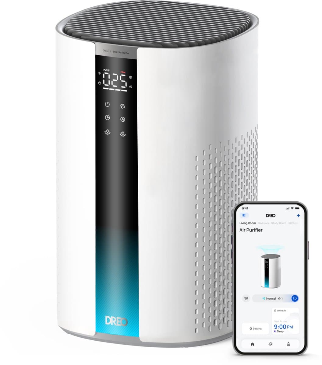 DREO 337AS Luchtreiniger – 3-laags HEPA-filter - Automatische Luchtkwaliteitsensor - App ondersteuning - Wit — afbeelding 1