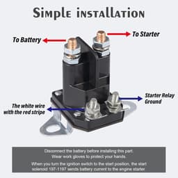 Startrelais Magnet Schakelaar - Startrelais Solenoïde - Grasmaaier Onderhoud - Koperen Spoel - 12 Volt - Zwart — thumbnail 3