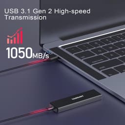 Externe SSD - Draagbare Schijf - Snelle Data Transfer - Metaal Omhulde Behuizing - 500 GB - Zwart — thumbnail 3