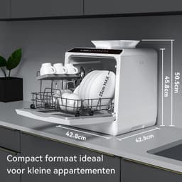 SP® Mini Vaatwasser - Vrijstaande Vaatwasser - Afwasmachine - Wit - 43cm x 43cm x 46cm — thumbnail 2