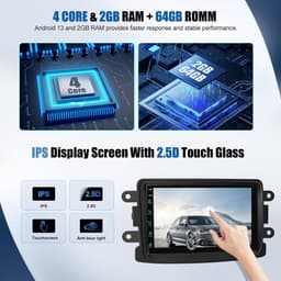 Auto radio met 7 inch touchscreen - Android 13 - 2GB RAM, 64GB opslag - GPS, WiFi, Bluetooth - ShopVlot — thumbnail 5