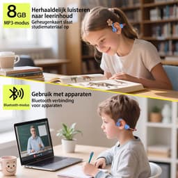 X12 - Draadloze Kinderkoptelefoon - Koptelefoon Kind - Bone Conduction Headphone - Bluetooth - Veilig Volume 85 dB - On ear - 6 uur batterij - IPX5 - Voor Tablet, Laptop, School & Online Les - Zwart — thumbnail 5