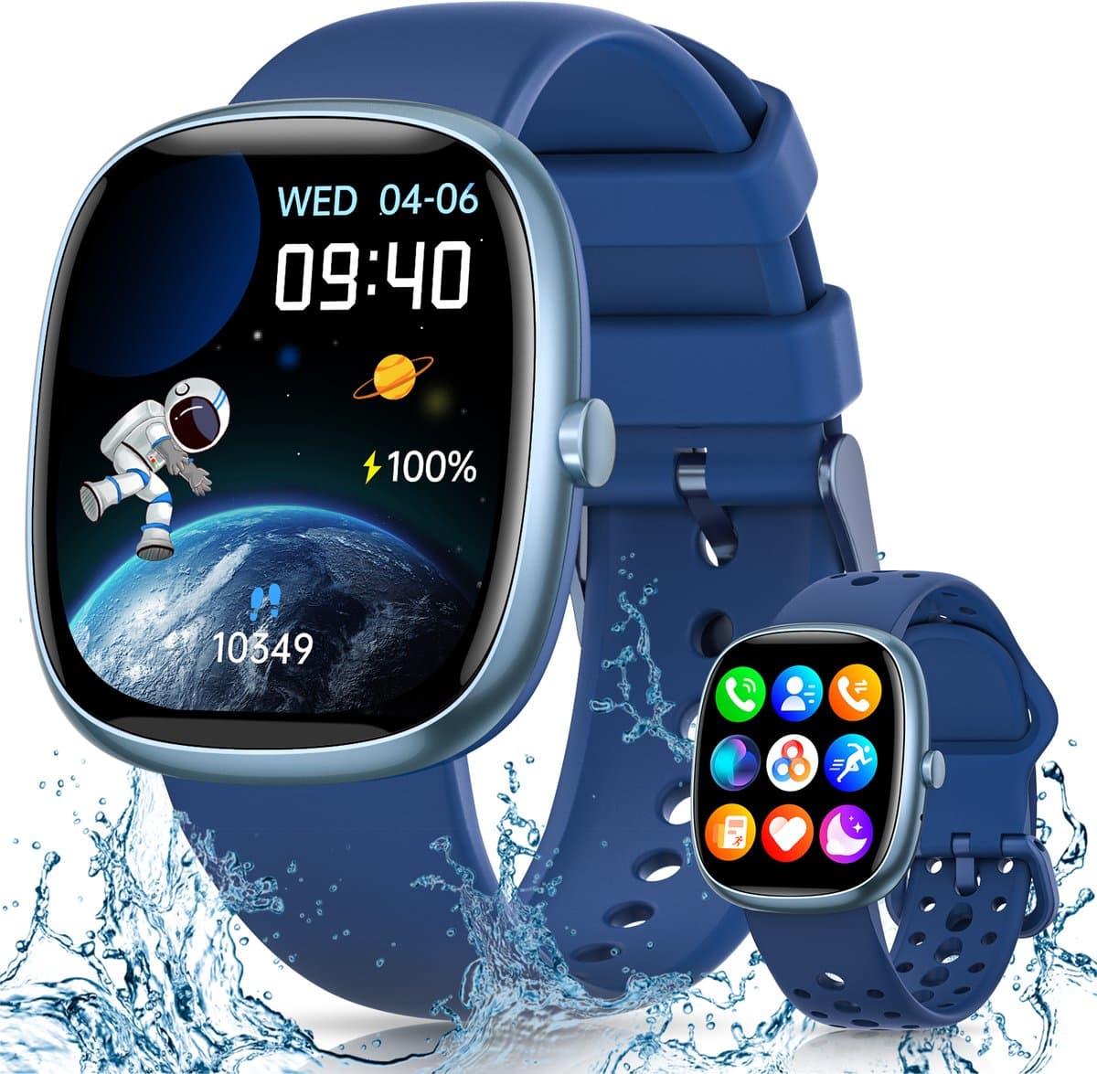 FOSMET Smartwatch Kinderen - Met Telefoonfunctie - 1,5 Inch Display - IP68 Waterdicht - 20 Sportmodi - Hartslagmeter - Slaapmonitor - Stappenteller - Wekker - Oproepfunctie - SOS Knop - Compatibel met iOS/Android - Cadeau voor Kinderen - Jongen — afbeelding 1