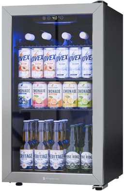 KitchenBrothers Drankkoelkast - 90L - Mini Koelkast - Glazen Deur - Minibar - 110 Blikjes - Zwart — thumbnail 1